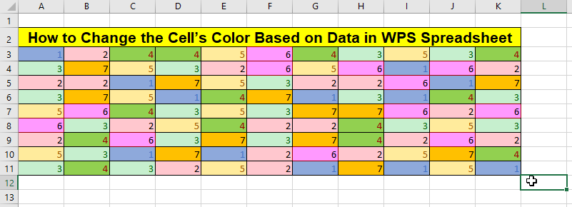All cell fill with color