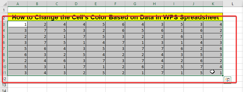 highlight selected cell