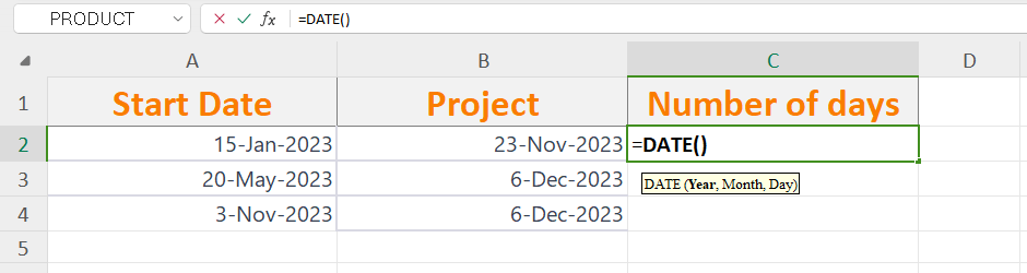 WPS Office DATE function