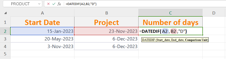 WPS Office difference in days