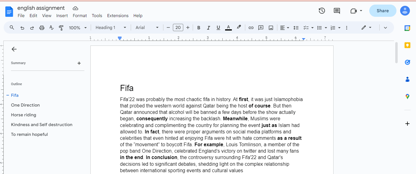 Google Docs Interface