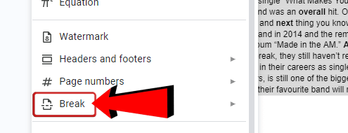 Google Docs Break