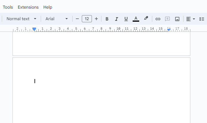 Google Docs New Page