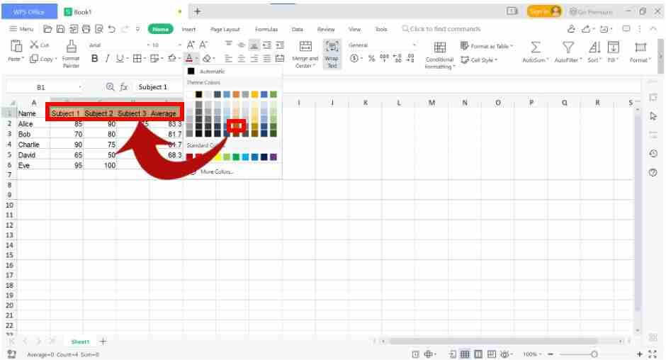  How to highlight text in WPS office using color fill