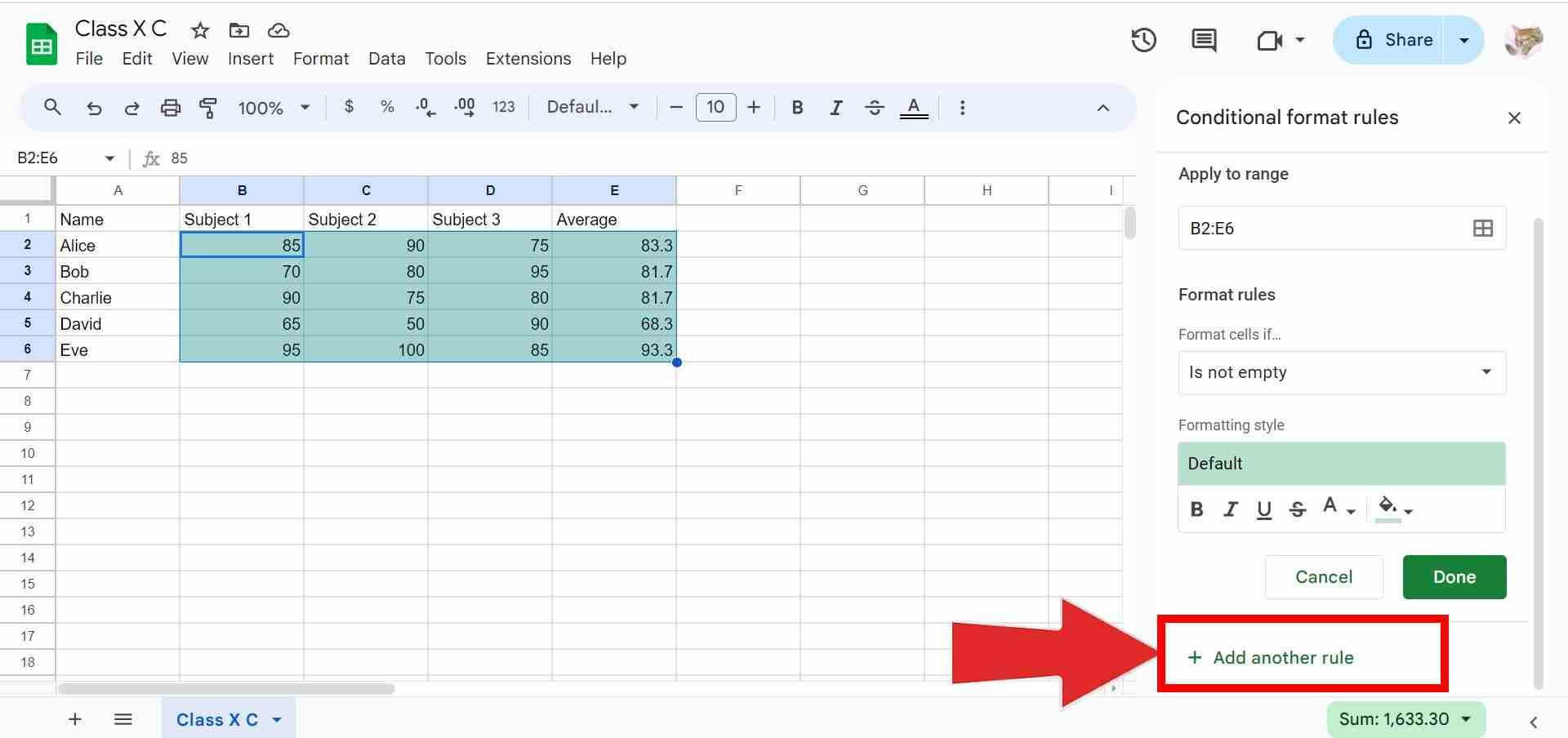 How to add new rules in conditional formatting