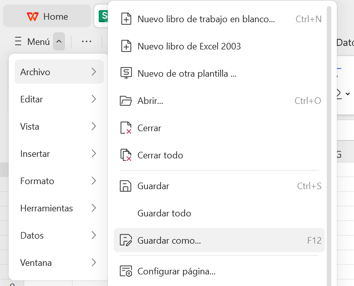 Select File from the dropdown menu, then choose Save As