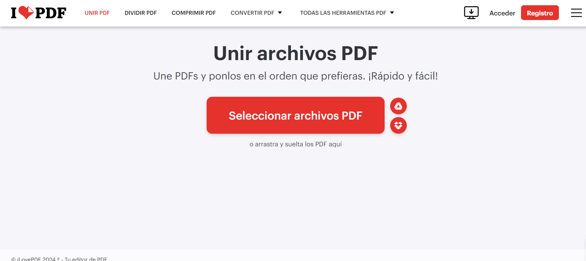 iLovePDF merge pdf
