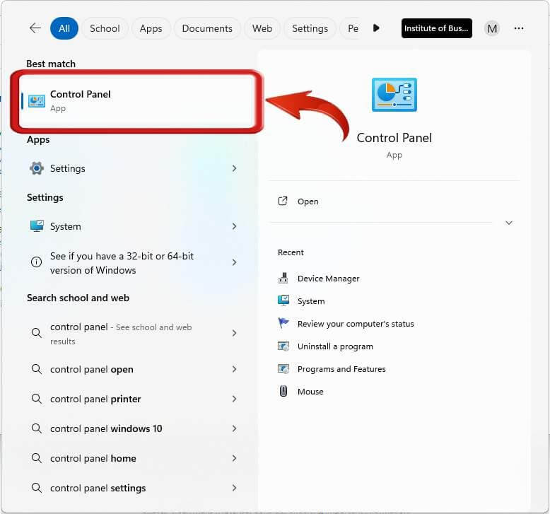 Windows 11 Control Panel