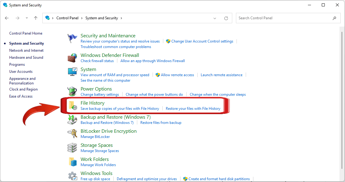 Windows 11 File History