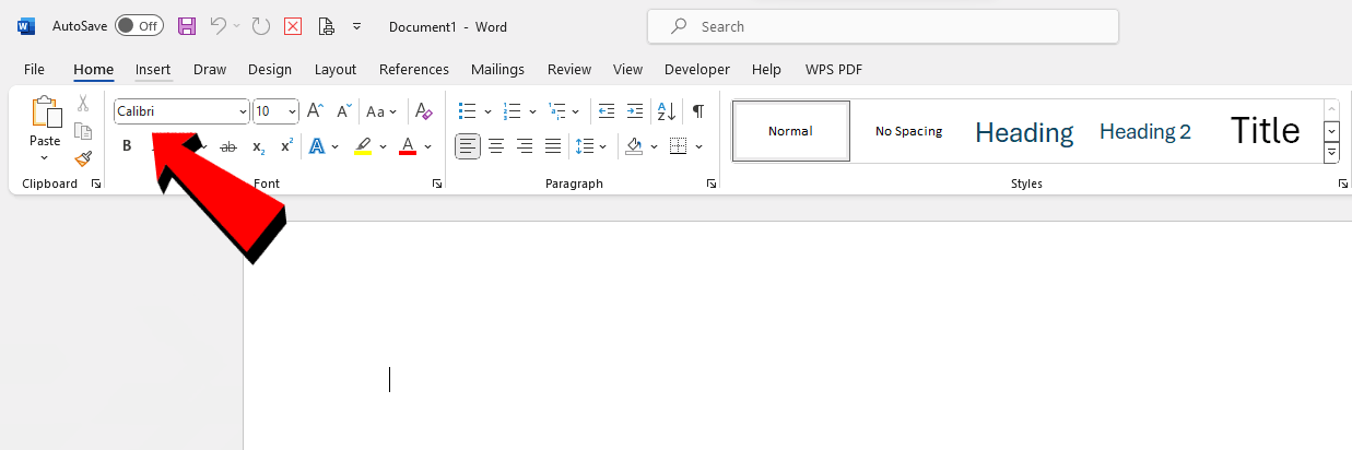 Microsoft Word new font set as default