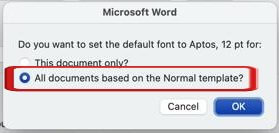 Microsoft Word Mac saving settings for all future documents