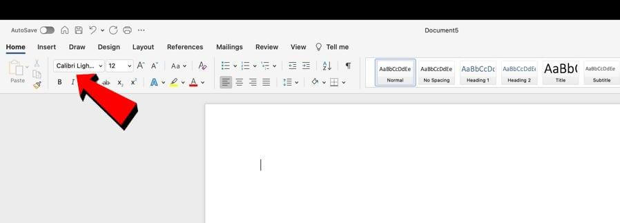 Microsoft Word Mac setting a new default font