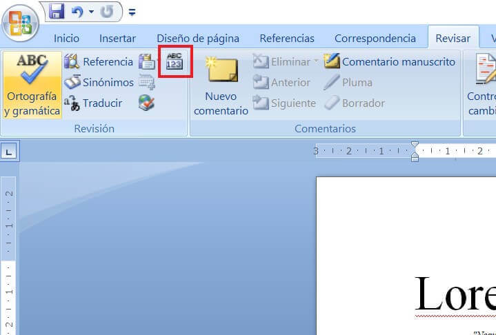 Contar palabras en Microsoft Word