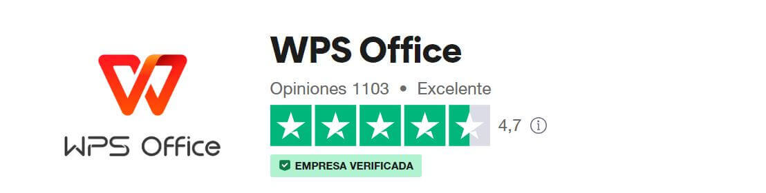 WPS Office puntuación en Trustpilot