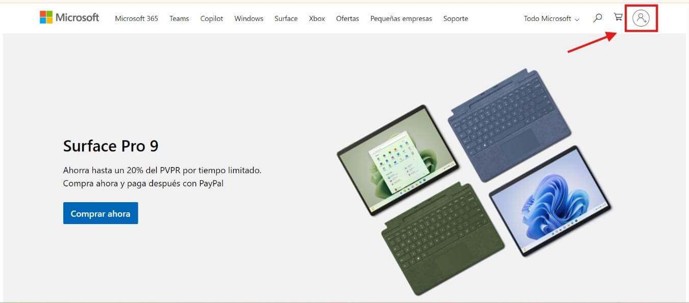  Página de inicio de Microsoft