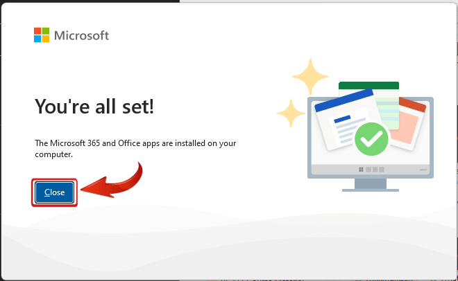  Instalación de Microsoft completa