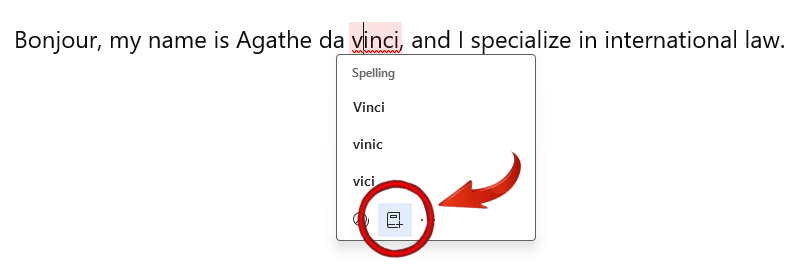 Microsoft Word add a custom word to dictionary