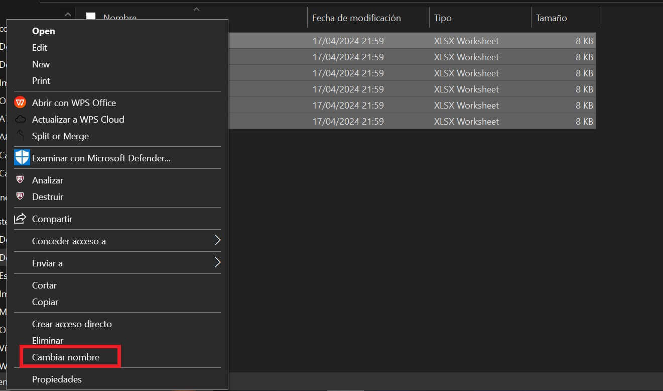 ¿Cómo cambiar el nombre de archivos por lotes?