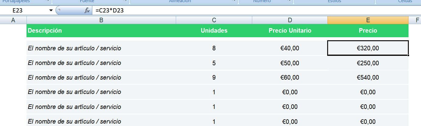 Aplicar función Multiplicación