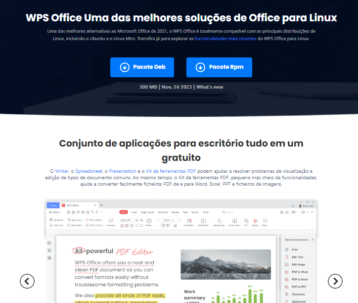 Site do WPS Linux