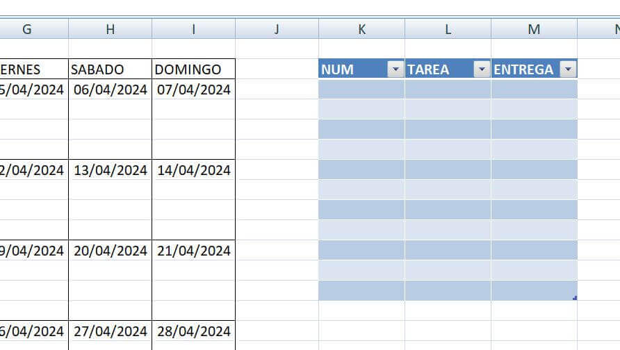 Crear tabla