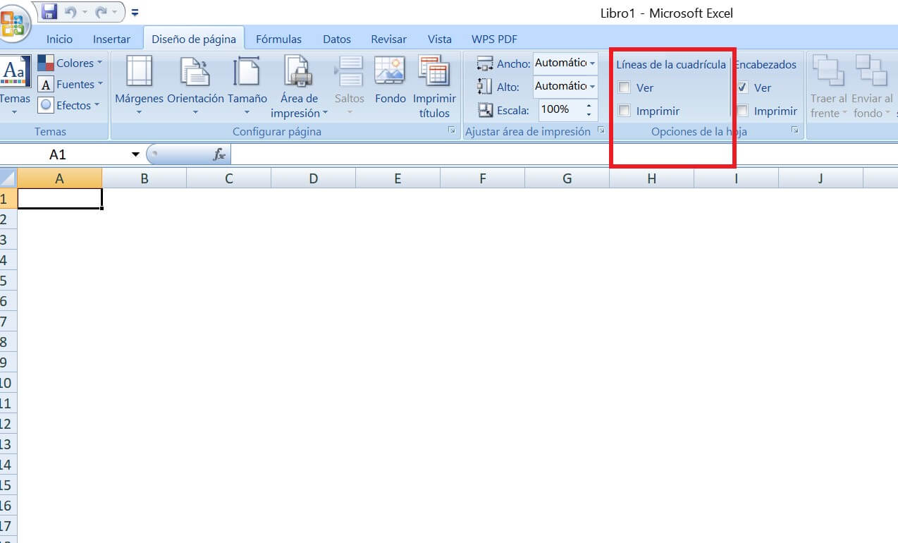 Eliminar líneas de cuadrícula