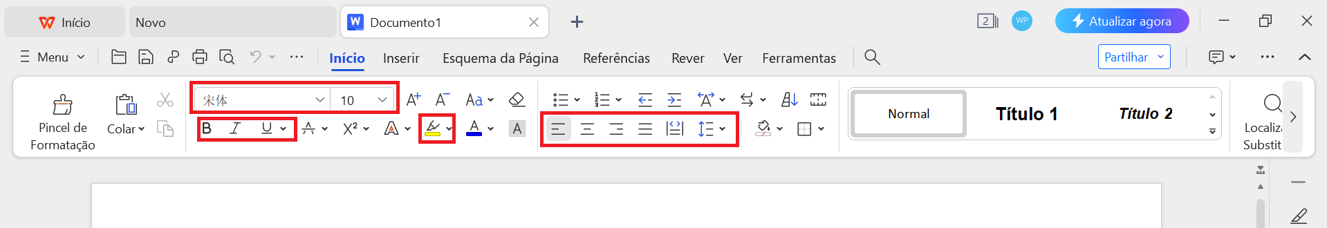 Ferramentas Escritor do WPS