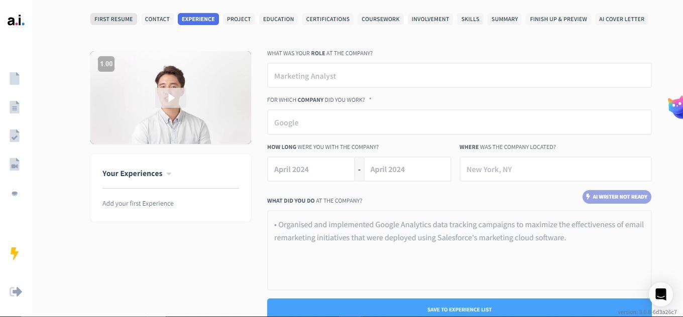 Interagindo com a interface resumA.I.