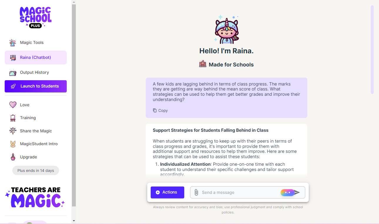 Magic School AI Raina Chatbot