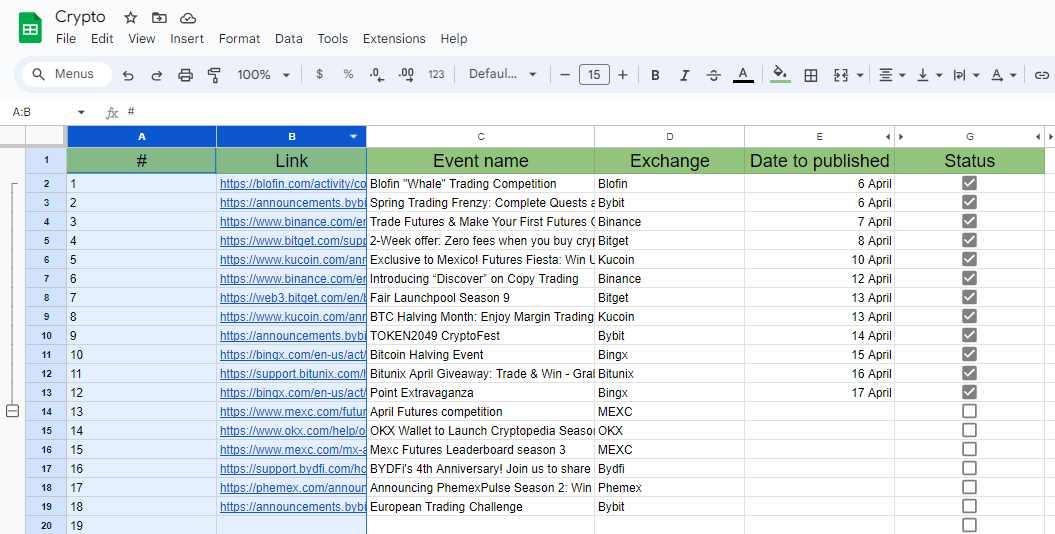 Selecionar colunas no Google Sheets
