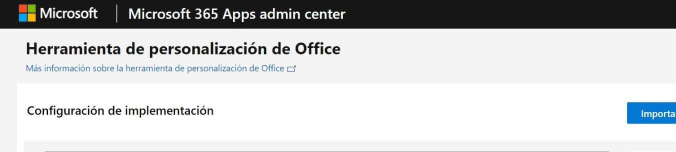 Página de la Herramienta de Configuración de Microsoft Office