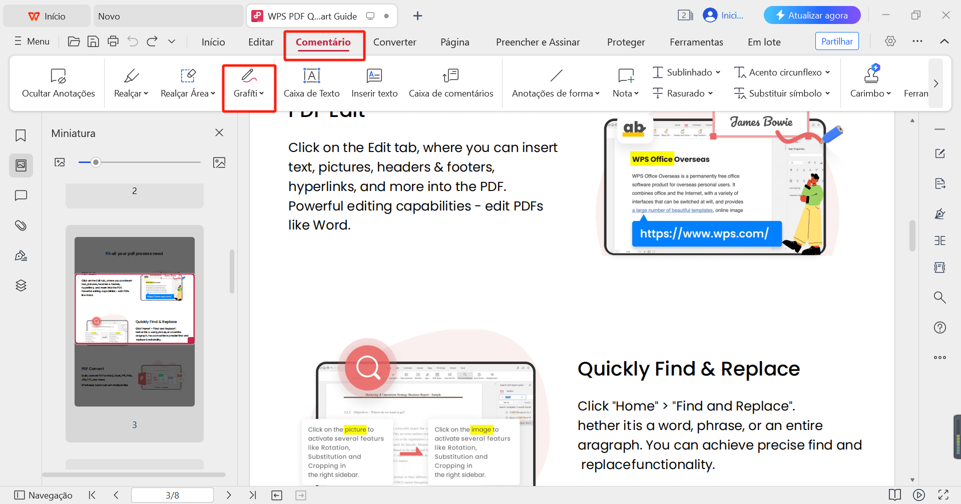 Ferramenta de Desenho do PDF do WPS