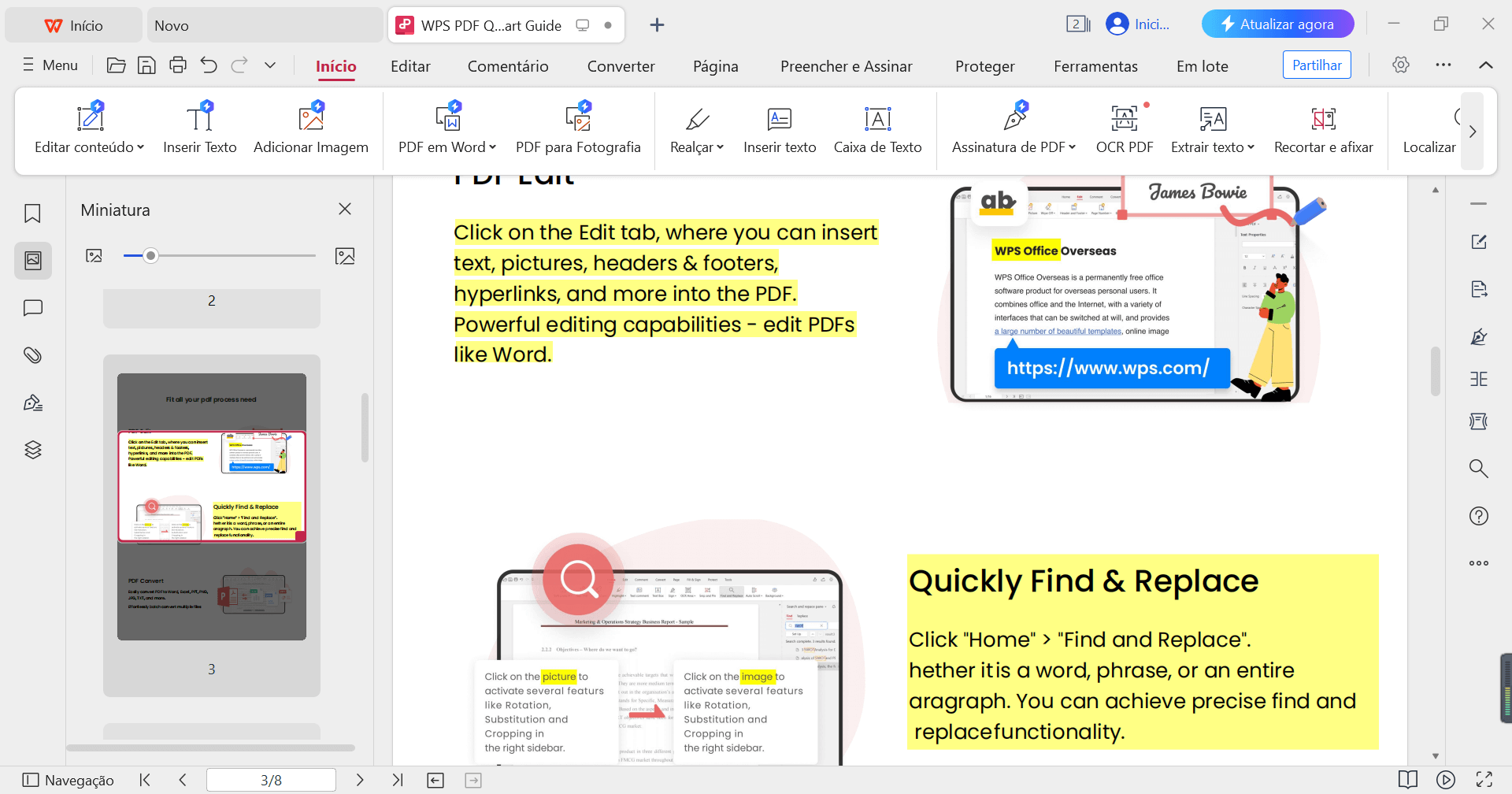 Ferramenta de Destaque do PDF do WPS vs Ferramenta de Área de Destaque do PDF do WPS