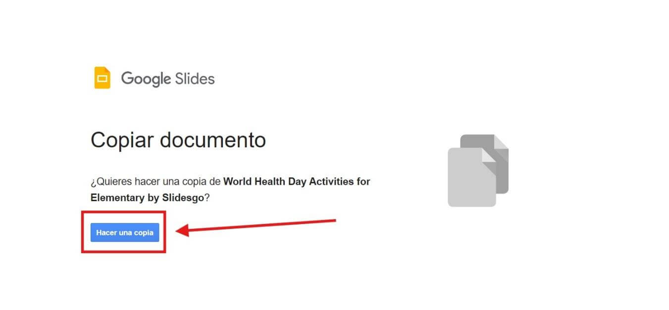 Hacer una copia de la plantilla en Google Slides