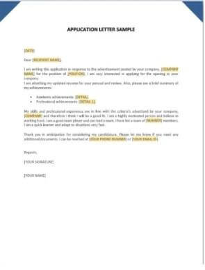 Plantilla de carta de solicitud profesional