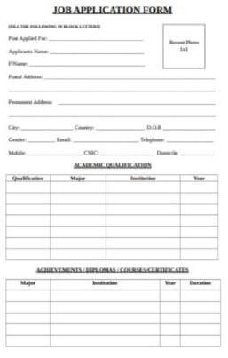 Formulario de solicitud de empleo por Sample Form