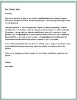 Carta de solicitud de empleo para recién graduados