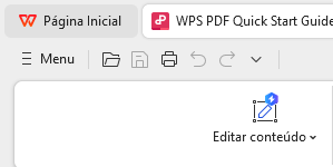 Página de edição de conteúdo PDF no WPS