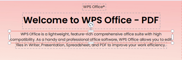 edição de conteúdo PDF no WPS