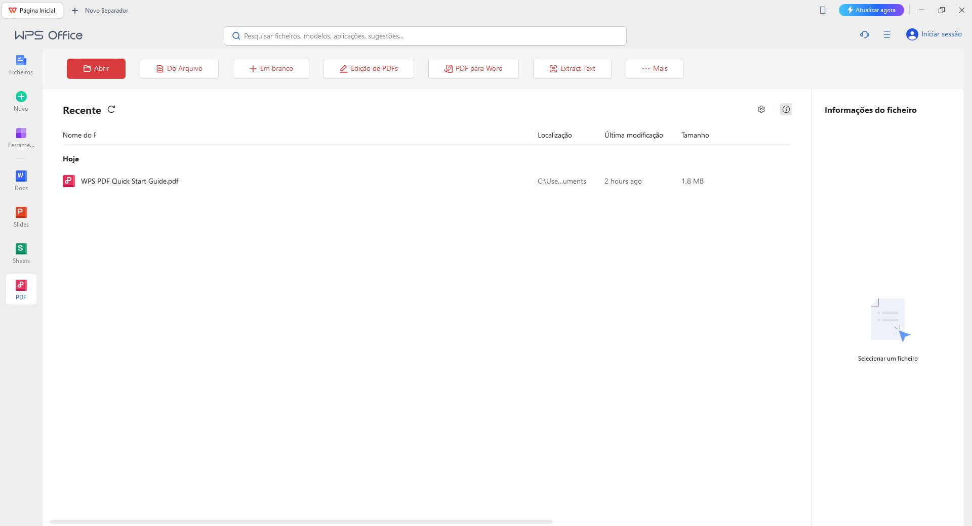 usando o WPS Office
