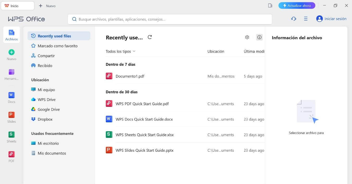 Iniciar una de las alternativas a Office