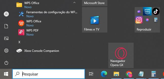 abrindo o WPS Office