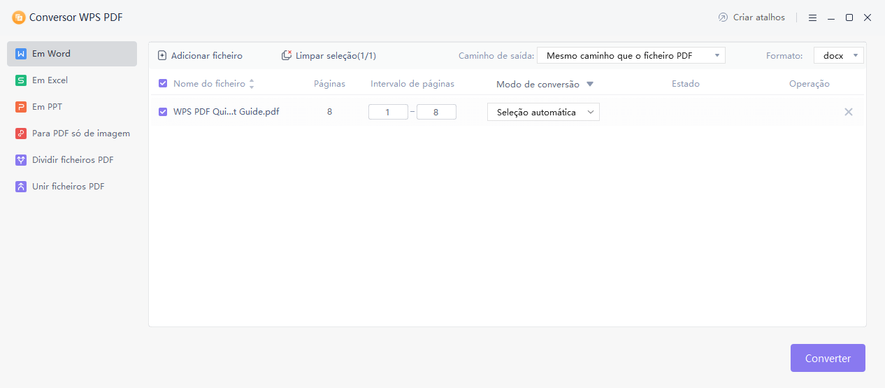 Convertendo para documento do Word