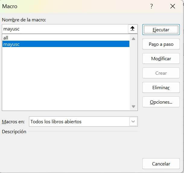 Escribir mayúsculas en Excel usando macros
