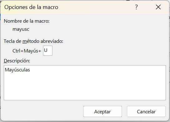 Escribir mayúsculas en Excel usando macros