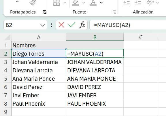 Teclas de Acceso Rápido para Escribir en Letras Mayúsculas en Excel
