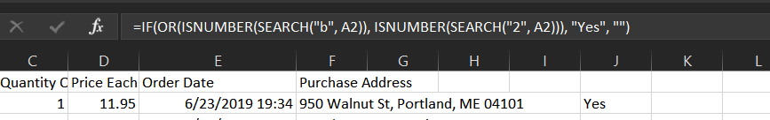 Pernyataan IF OR Excel dengan Karakter Pencocokan (Wildcards)