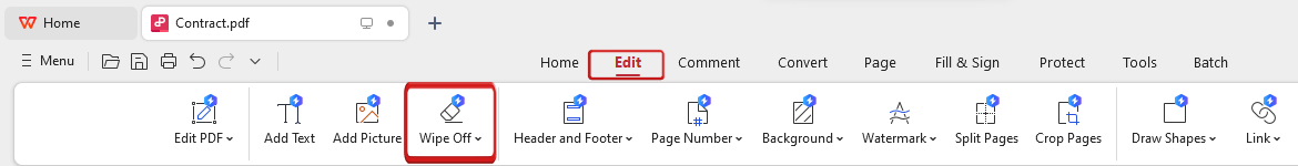 Strumento di Cancellazione WPS PDF