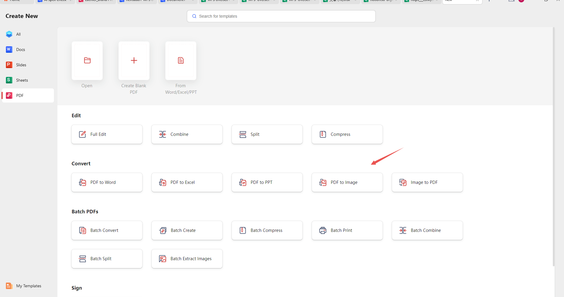 Convertidor de PDF a imagen de WPS