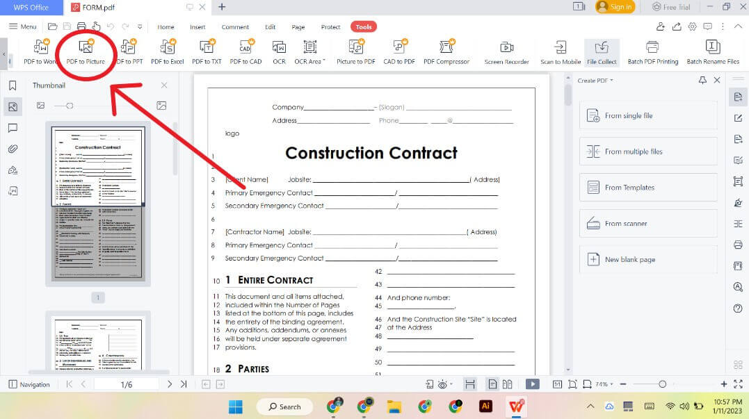 Convertidor de PDF a Imagen de WPS en Mac